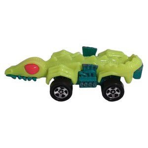 Vntg Hot Wheels 1996 Fangster Bright Neon Yellow Dragon Wagon HW Mainline Loose